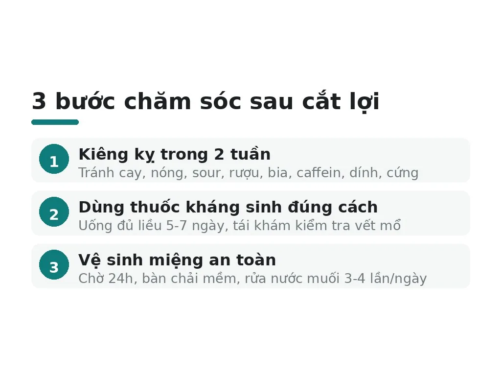 Làm thế nào để chăm sóc sau cắt lợi lành nhanh hơn?