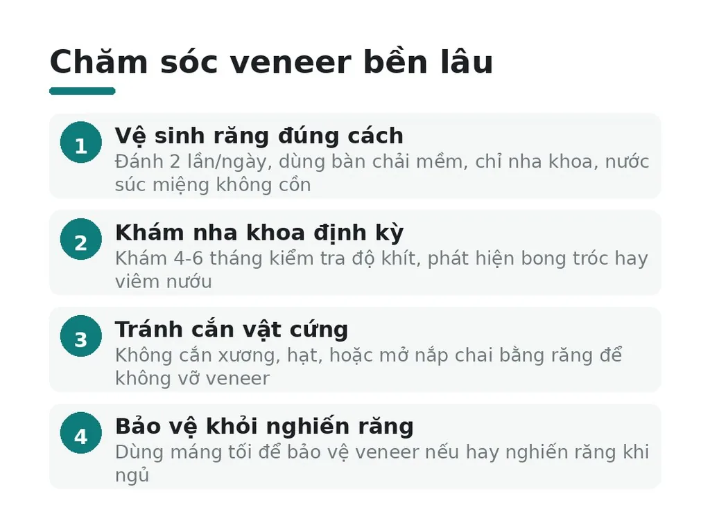 Cách chăm sóc dán sứ veneer để giữ bền như thế nào?