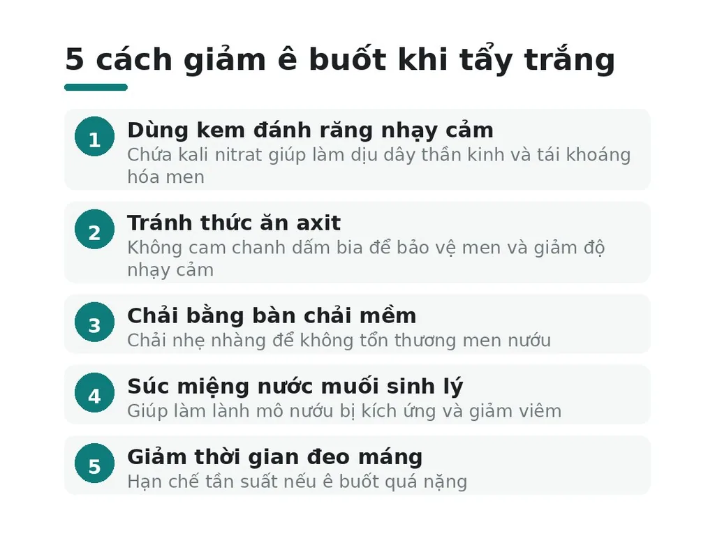 Xử lý ê buốt ra sao và khi nào cần dừng tẩy trắng ngay?