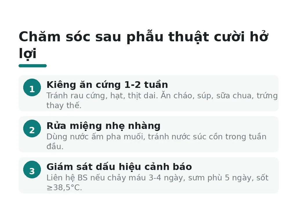 Làm sao để chăm sóc tại nhà sau phẫu thuật cười hở lợi?