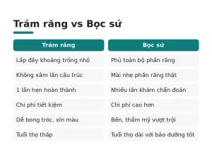Trám răng vs Bọc sứ