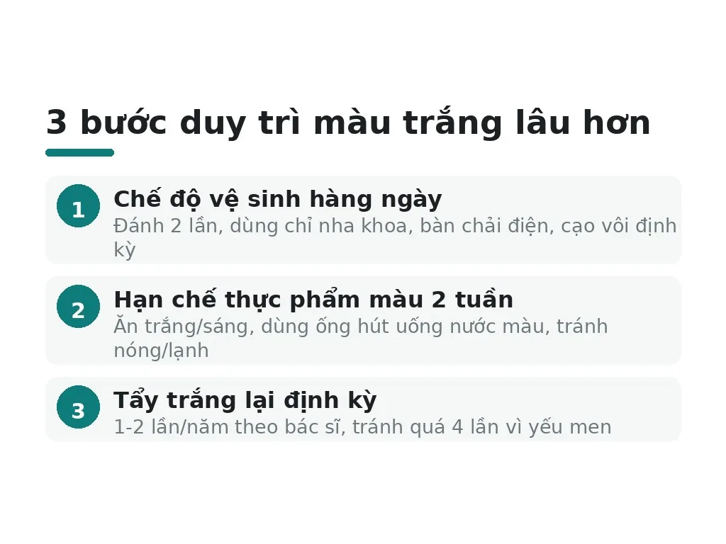 Làm sao để duy trì màu trắng lâu hơn sau khi tẩy trắng?