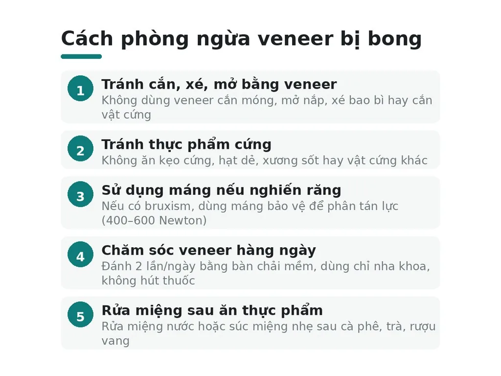 Làm sao để phòng ngừa veneer bị bong trong sinh hoạt hàng ngày?