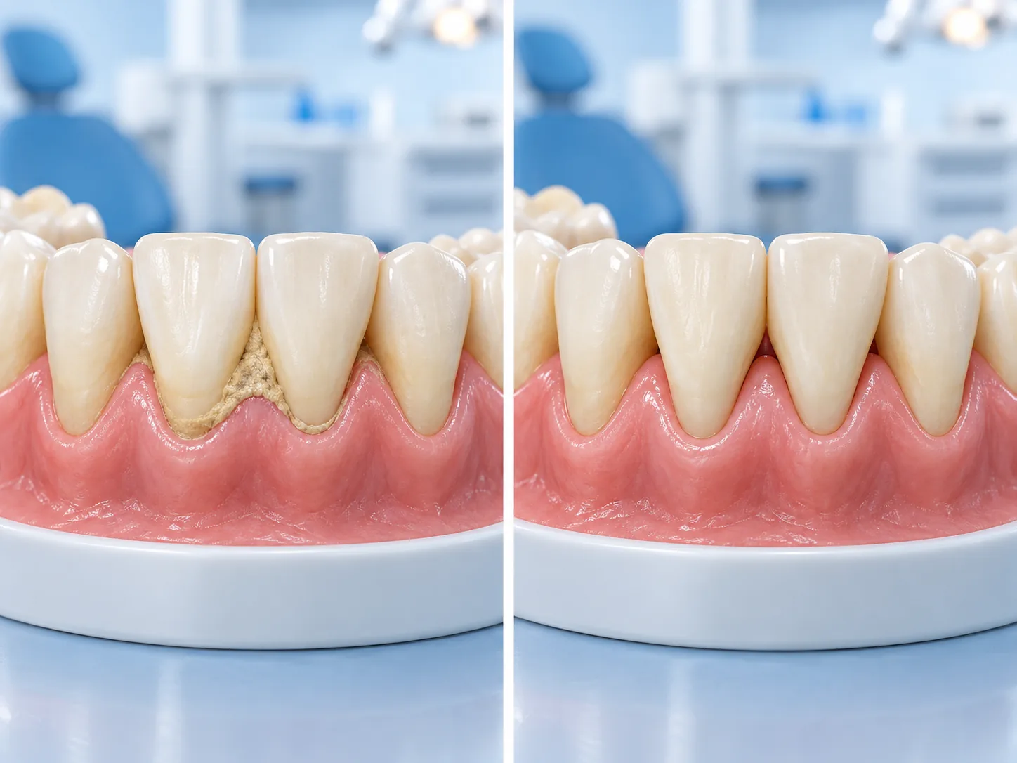 Vì sao sau khi cạo vôi răng, kẽ chân răng trông rộng hơn?